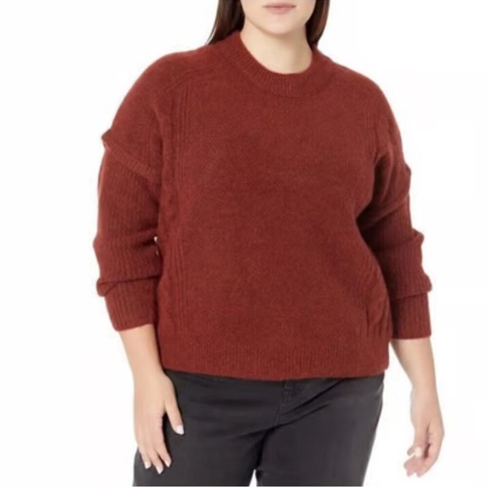 Madewell Sweater Cable Havener Pullover Sweater Womens size 3X Plus Red